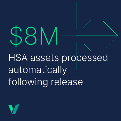 Grphic showing $8M in HSA assets processed