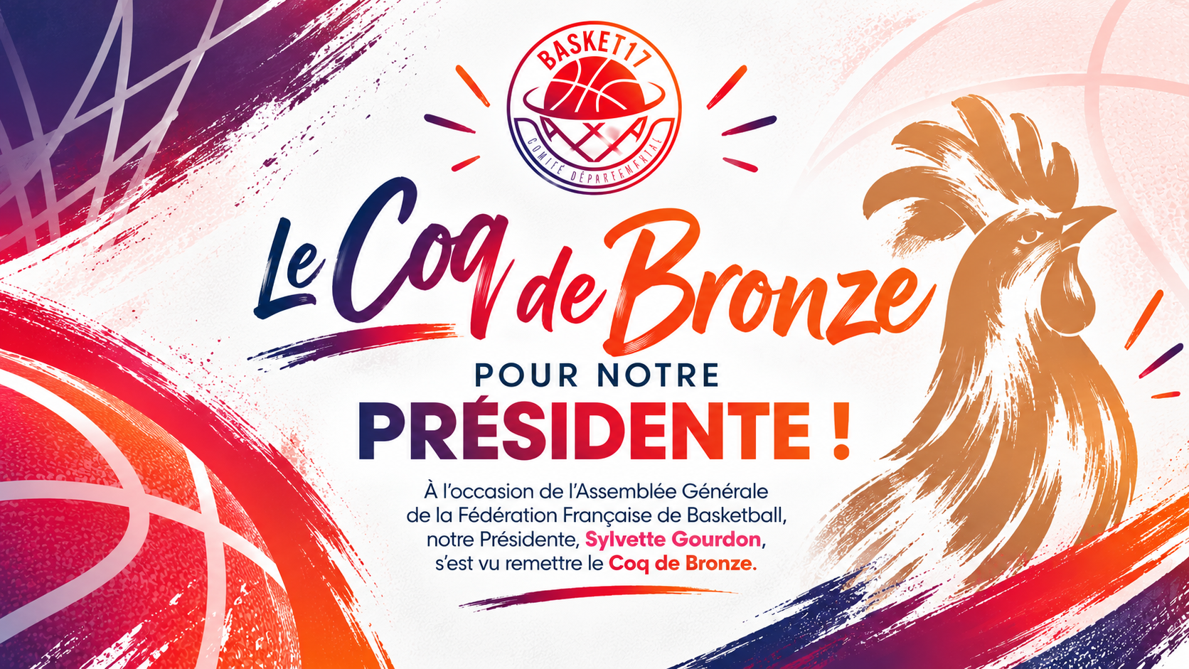 🐓 Le Coq de Bronze pour notre Présidente !