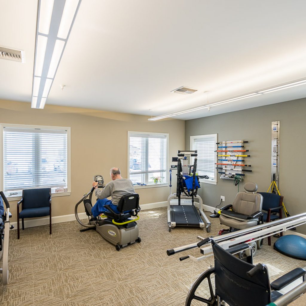 A rehab gym at the Moreland-Hughes Rehabilitation Center.