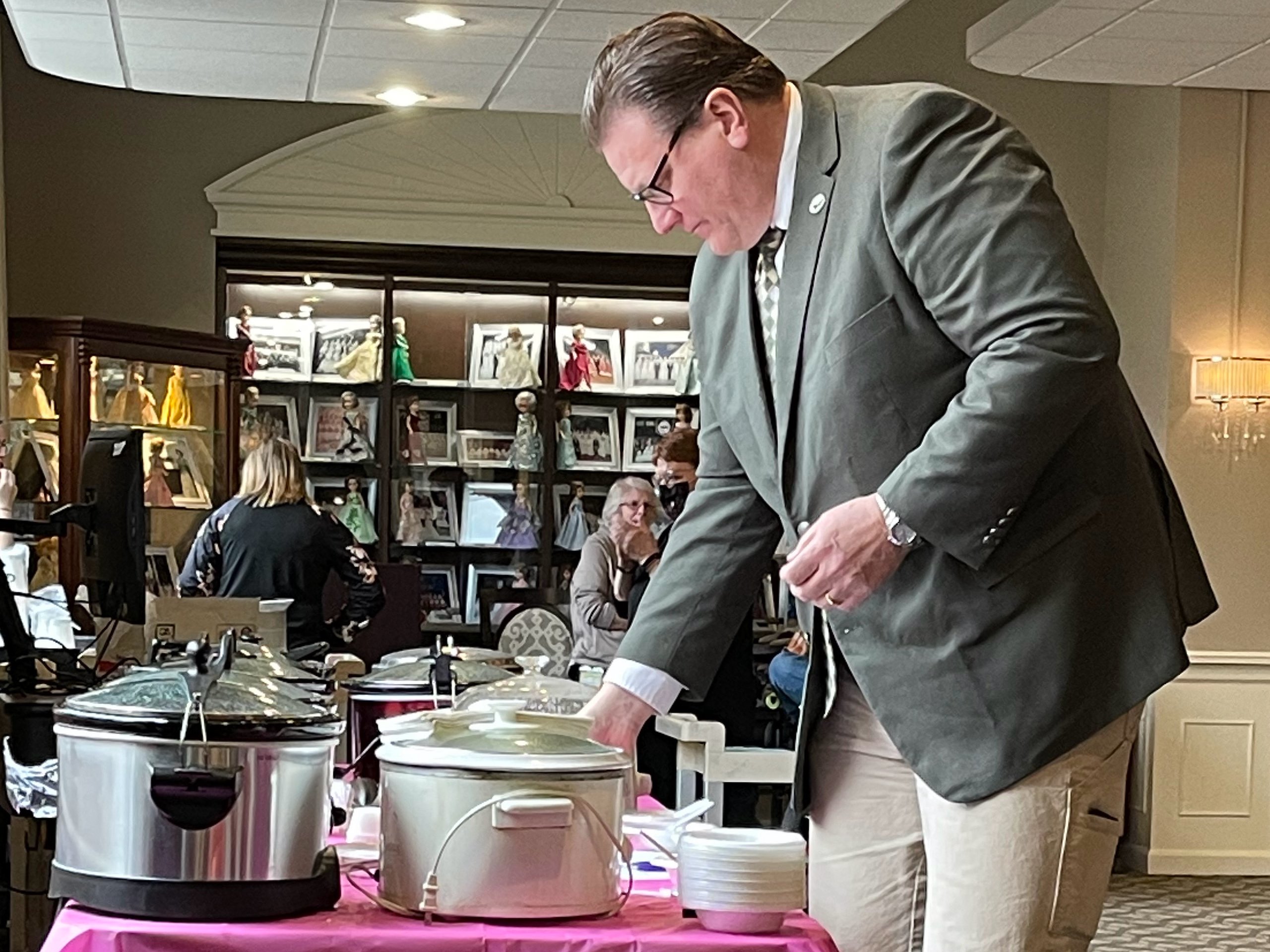 Mayor Matt Star in the soup line.
