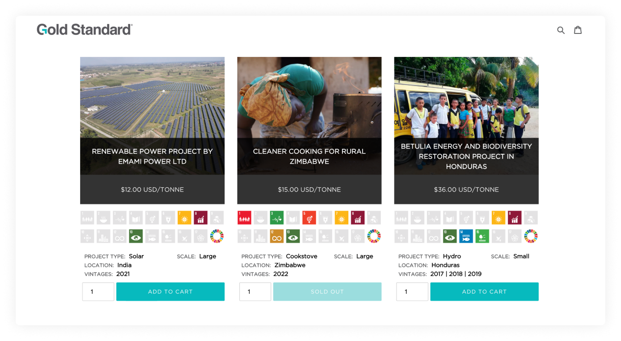 Gold Standard Carbon Credit Marketplace