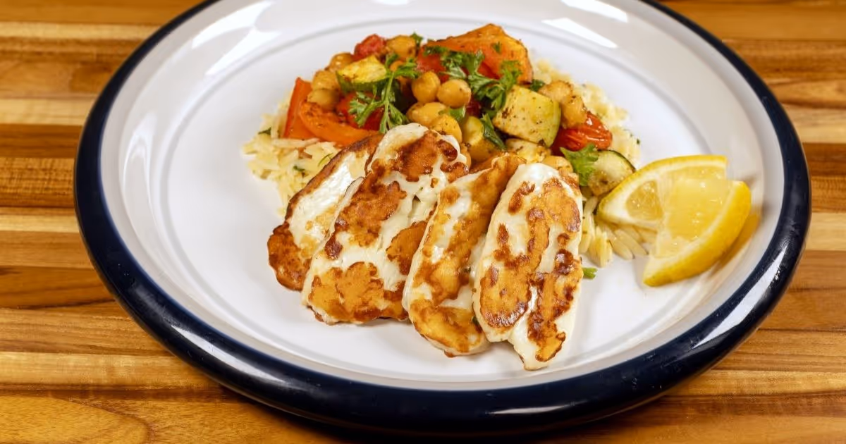 Green Heart Garden | Recipe - Lemony Orzo with Roasted Vegetables and Fried Halloumi