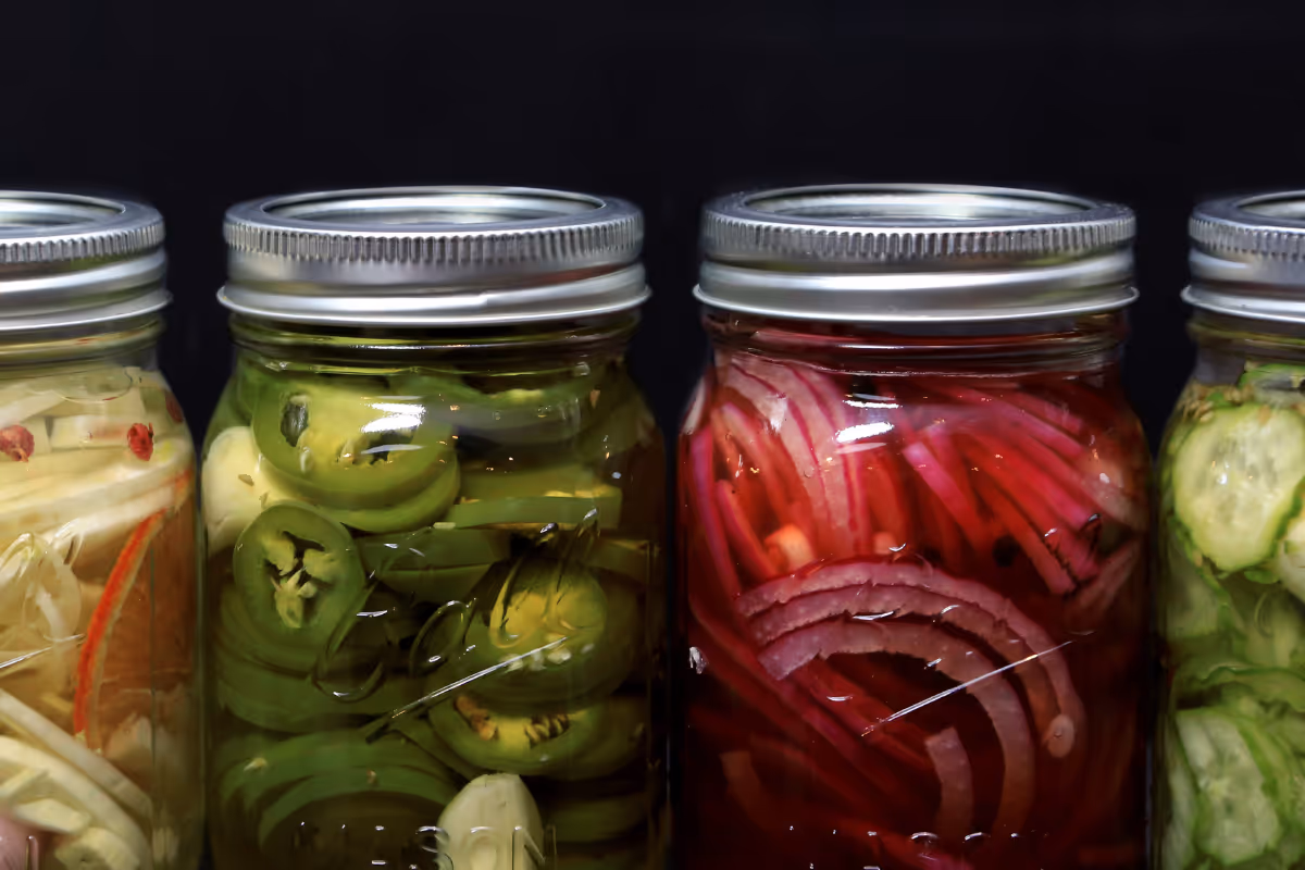 A variety of pickled vegetables