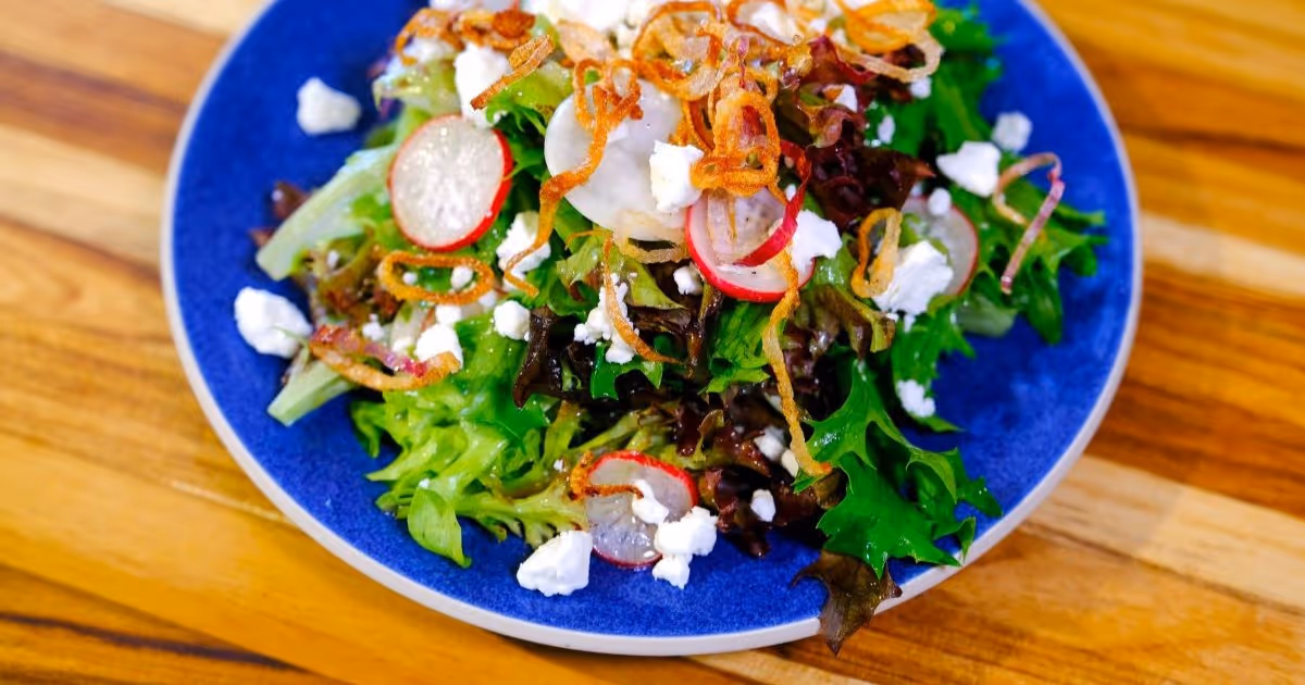 Green Heart Garden | Recipe - Spring Greens and Hakurei Salad with Crispy Shallots