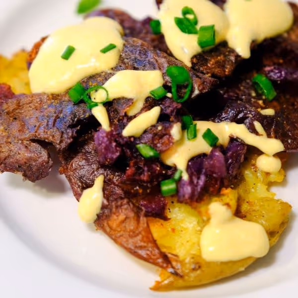 Crispy Smashed Potatoes with Aji Amarillo Sauce