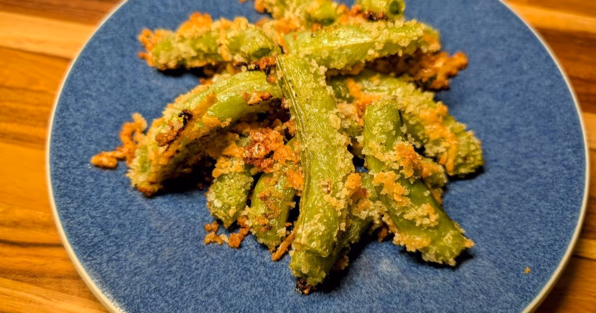 Green Heart Garden | Recipe - Parmesan Roasted Snap Peas
