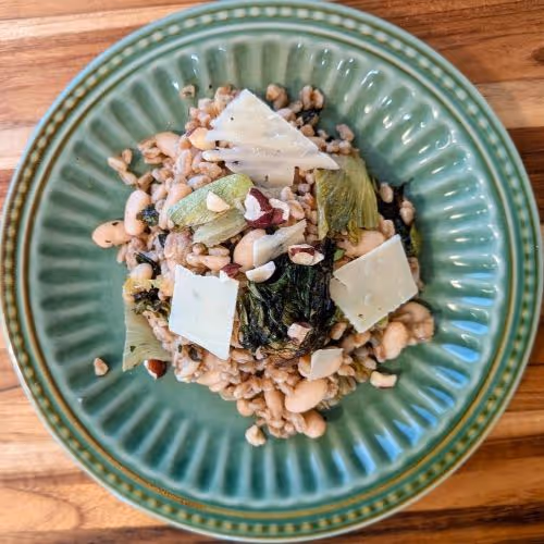 Warm Farro Salad with Roasted Radicchio and White Beans