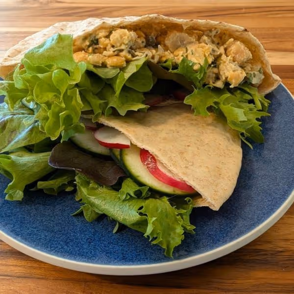 Herbed Chickpea Salad Pita Sandwiches