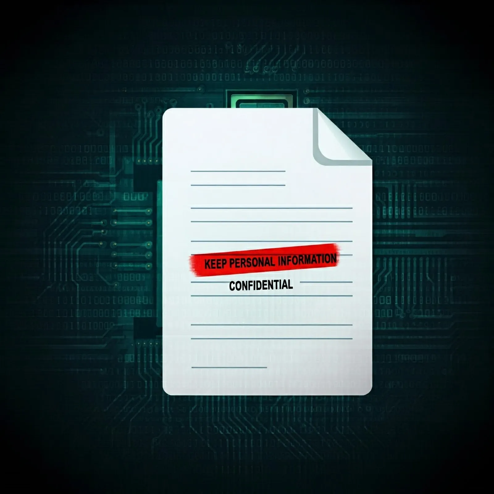 digital page showing keep personal information confidential