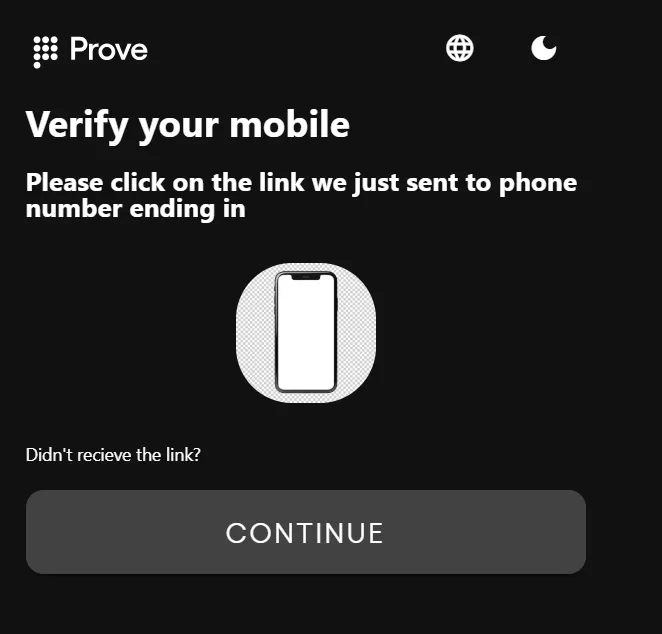 Verify Mobile Page