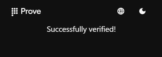 Successful Verification Page