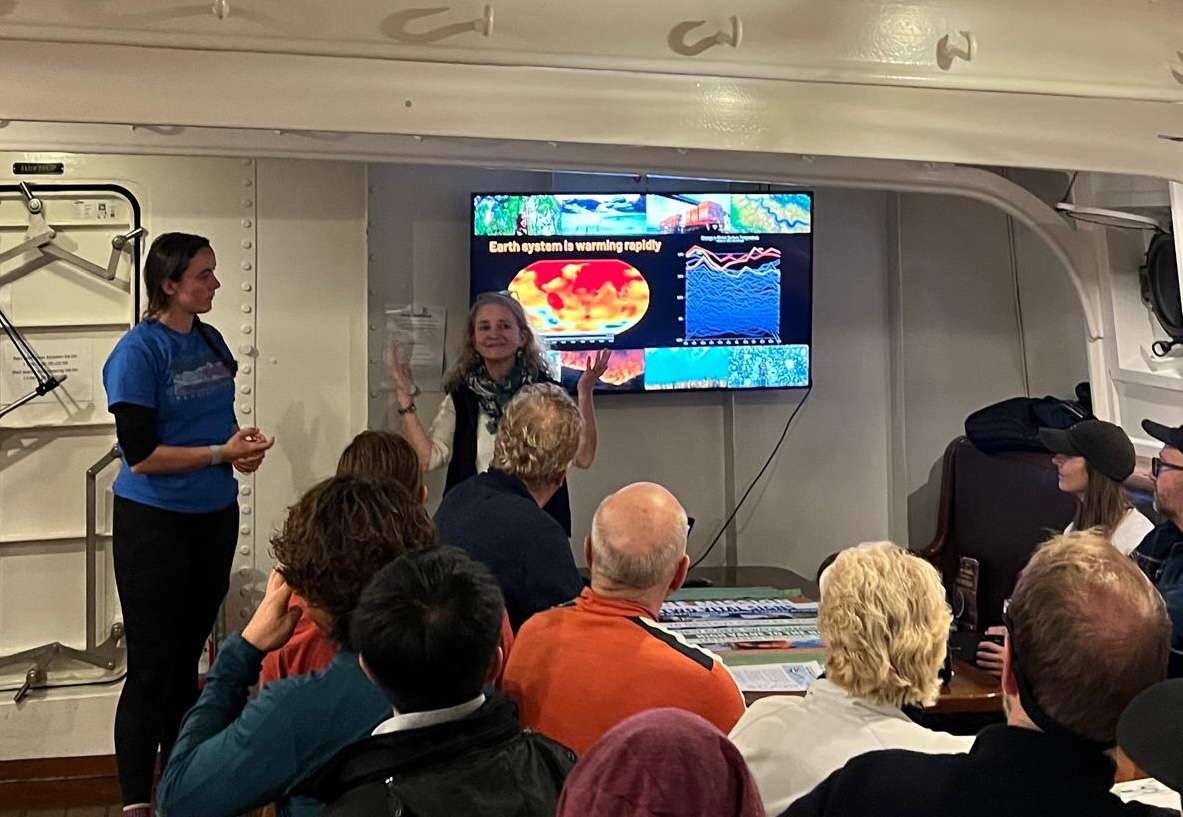 We invited Professor Helen Amanda Fricker and Dr. Bryony Freer from the Scripps Polar Center to contribute this blog post following their powerful engagement with the SOS community — both on stage at the Summit and during the SOS Ocean Voyage from San Francisco to San Diego.