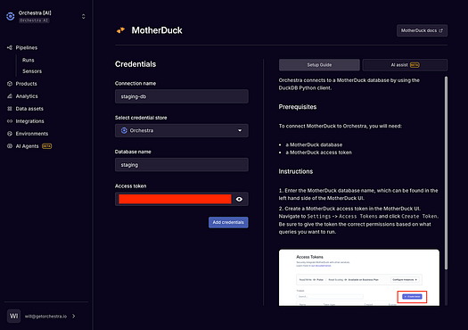 How to orchestrate MotherDuck with Orchestra | Orchestra