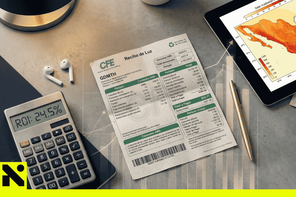 Persona analizando recibo de luz CFE para entender tarifas DAC y Tarifa 1