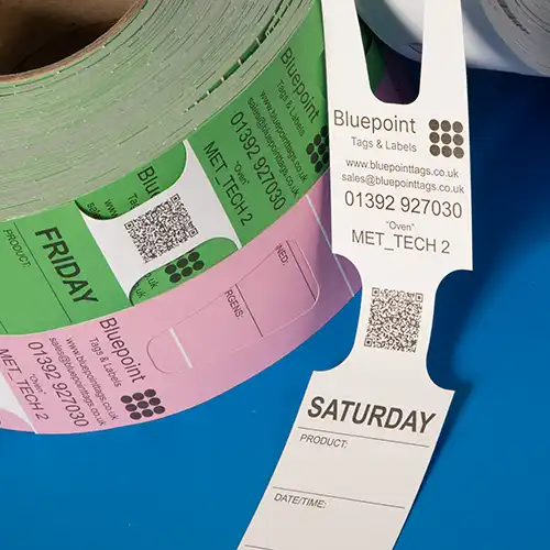 Oven proof metal detectable paper-based food identification tags or labels - loop lock or self-tie design that attach with no extra fixings