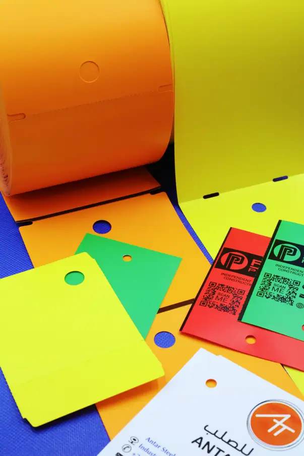 A selection of pre-coloured industrial tags