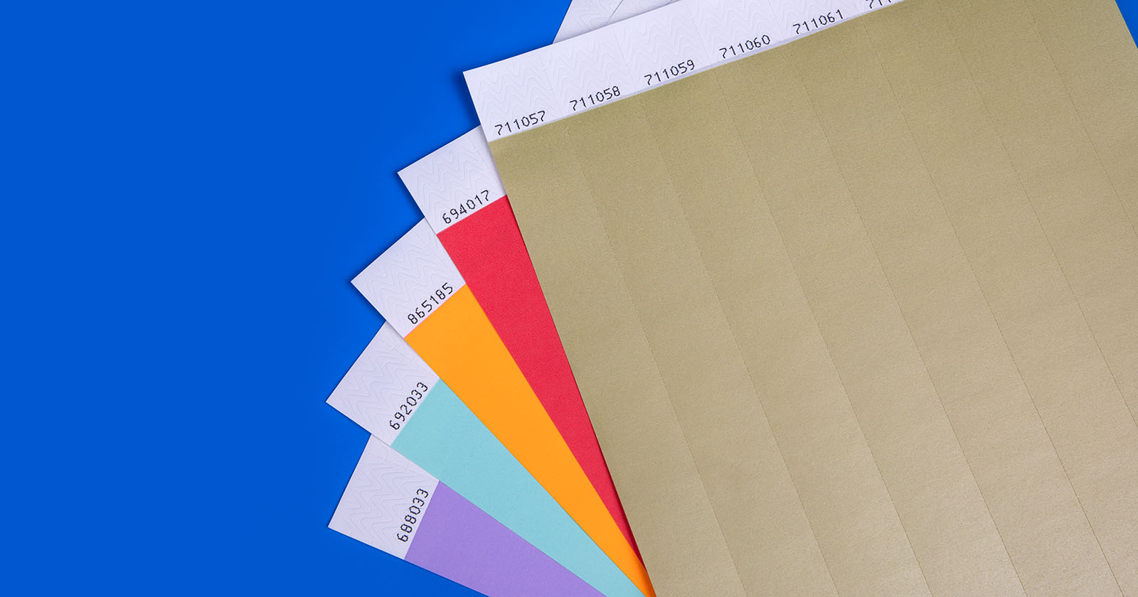 Sheeted eco sustainable event and securitywristbands