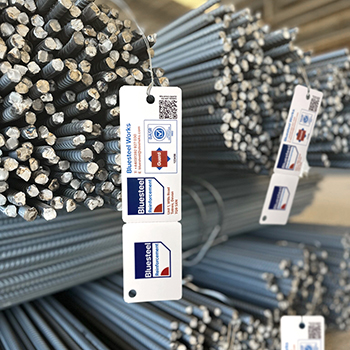 Laser printable and custom printed tags for the steel rebar industry.