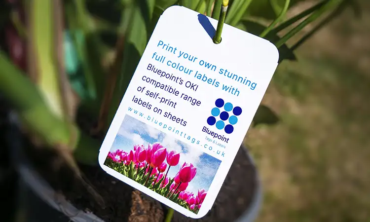 Laser printable swing tags for plants