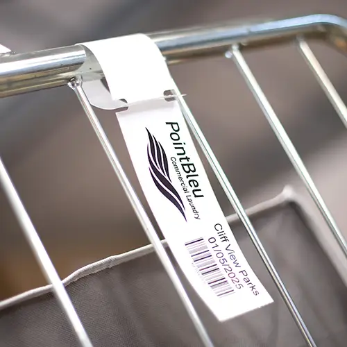 A loop lock self tie label