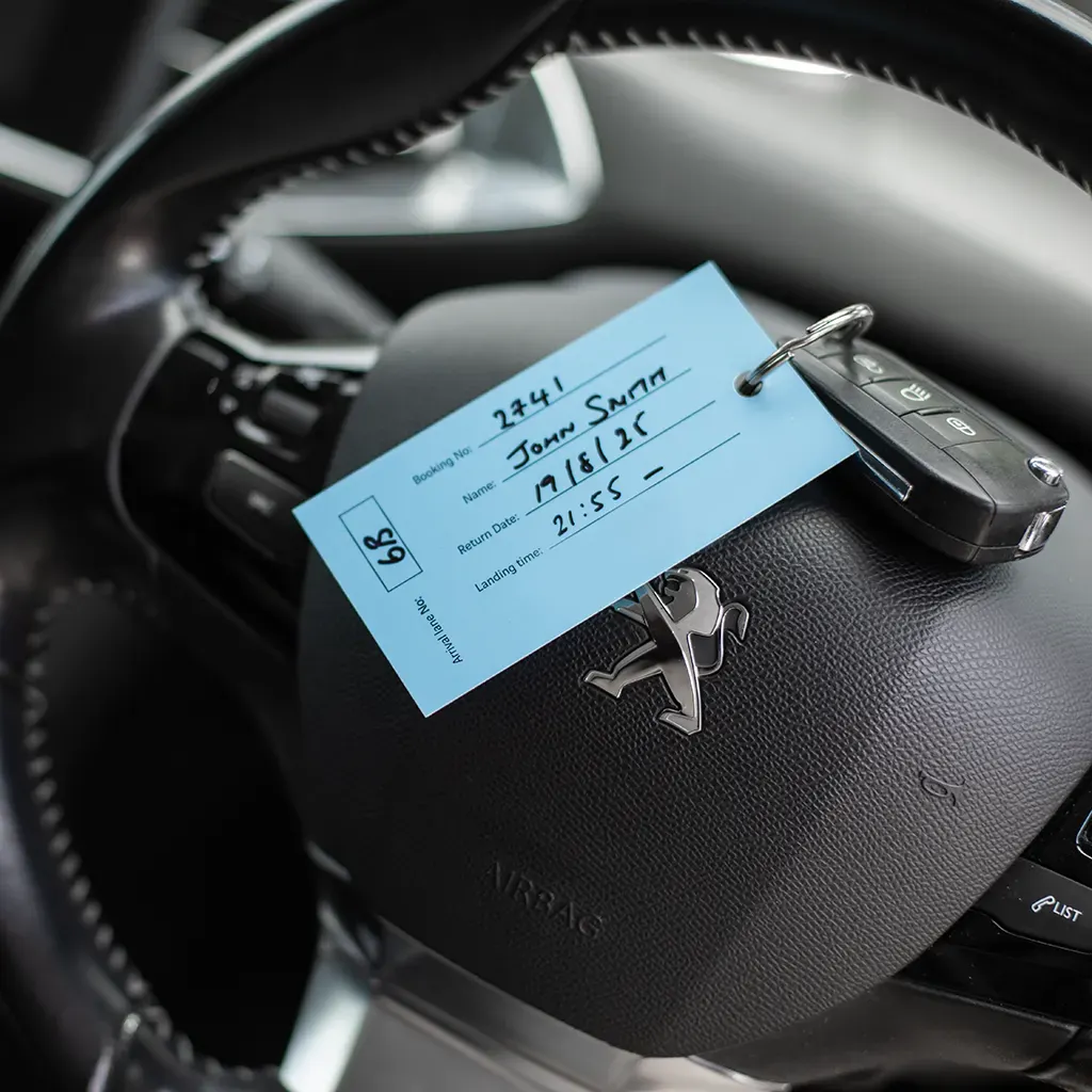 A custom printer car park valet ticket
