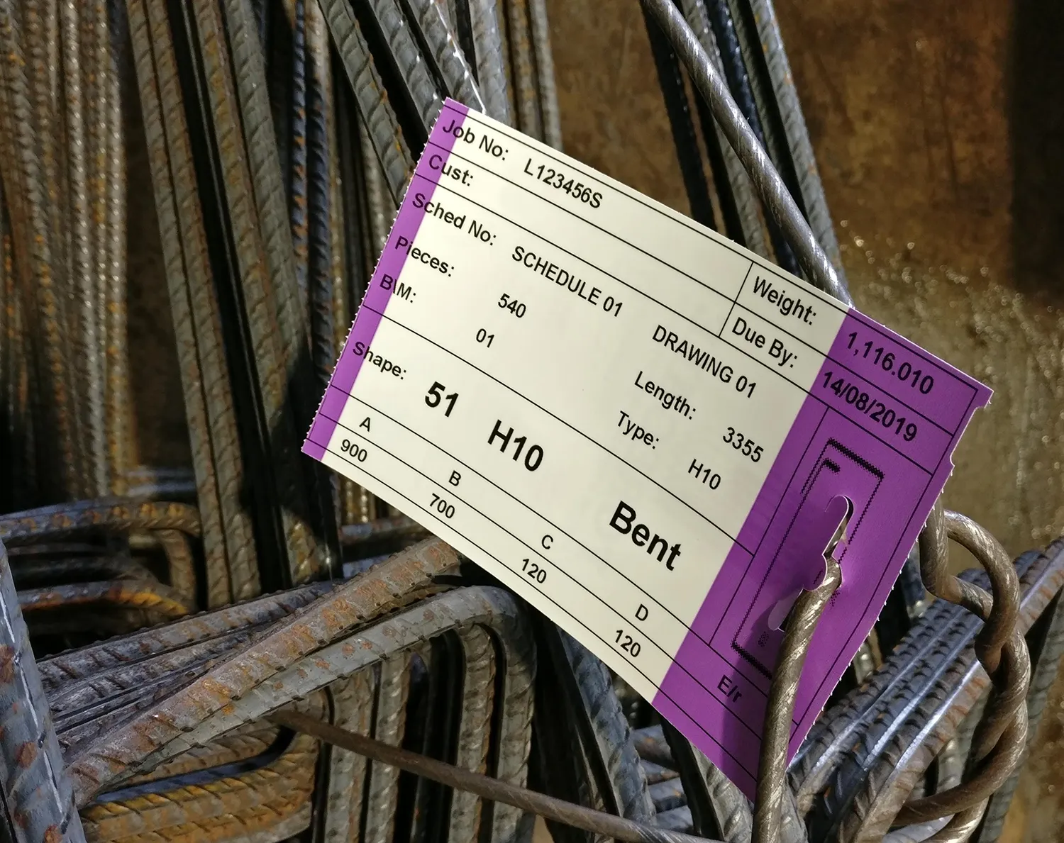 PolyTech steel rebar tags for thermal transfer in-house on demand printing