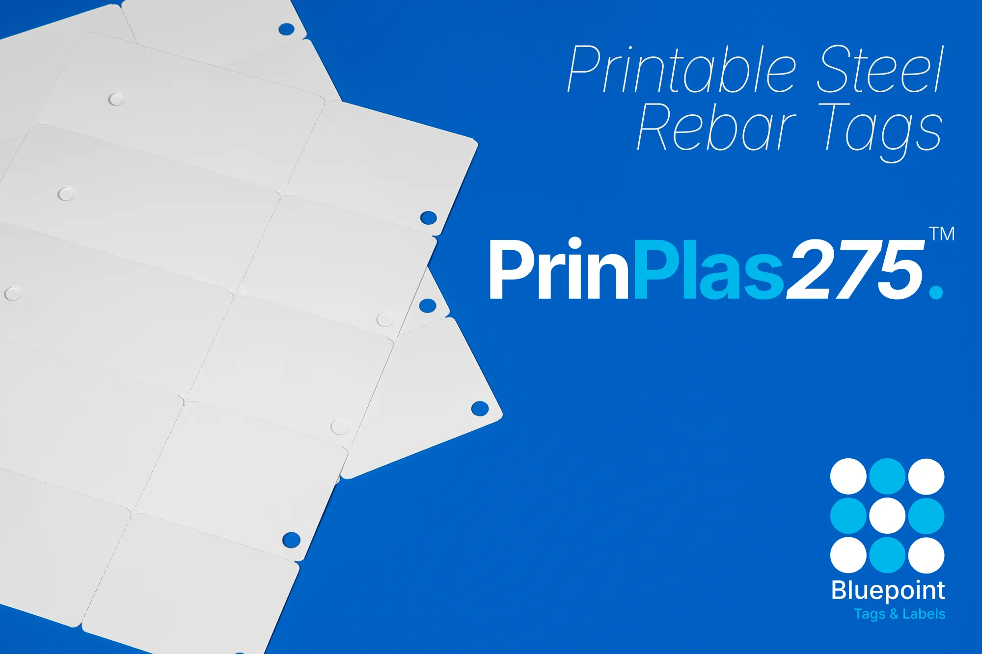PrinPlas polyester steel rebar tags for on demand in-house printing using a laser printer