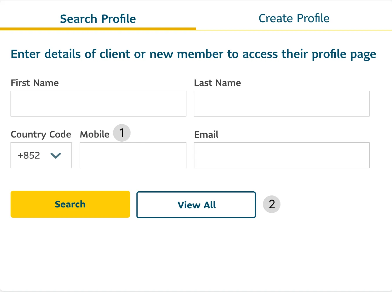 Screenshot of the search profile page after UX improvements.