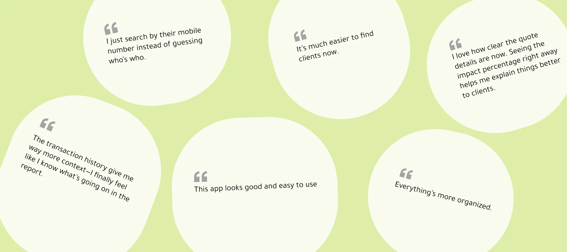 User quotes from usability testing after the design refinement.