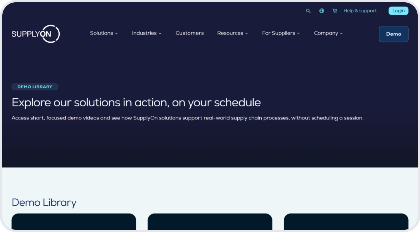 SupplyOn Interactive Demo Library