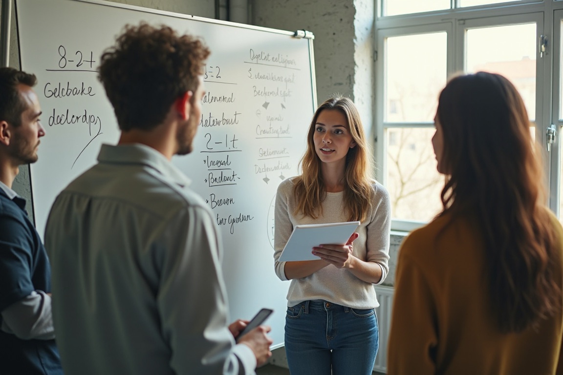 Recent training graduate working confidently in a modern workplace