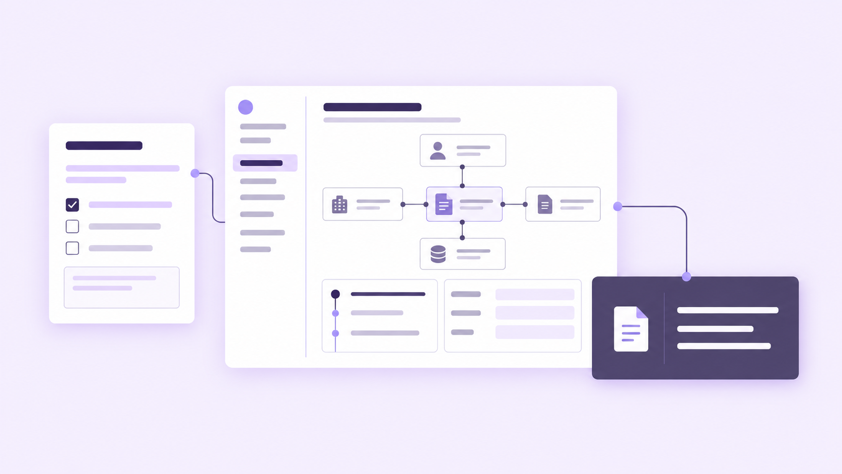 Forms, files and feedback connected to a shared context workspace.