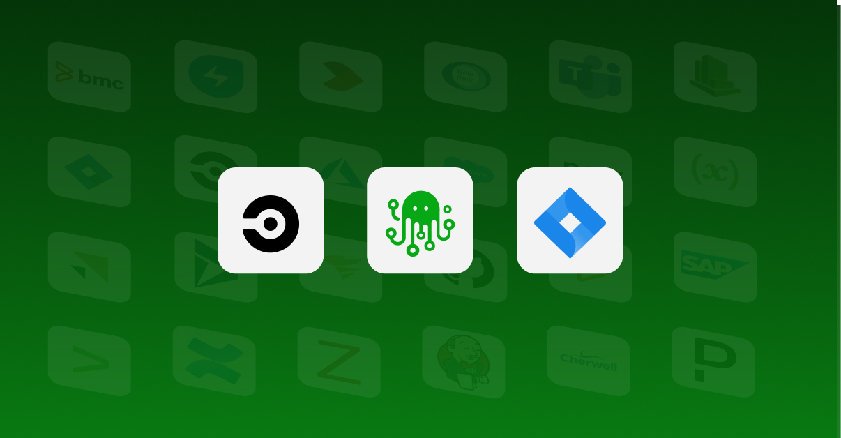 Jira and CircleCi logos on green background 