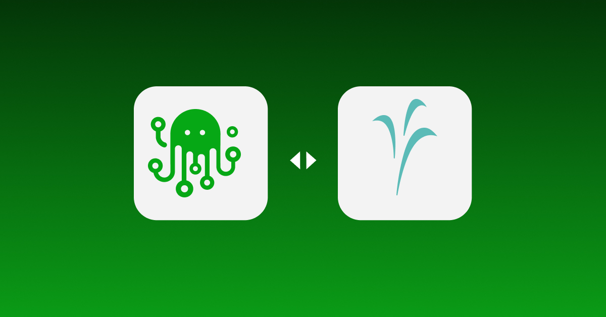 ZigiOps logo connected with the Foresters Financial logo on a green gradient background
