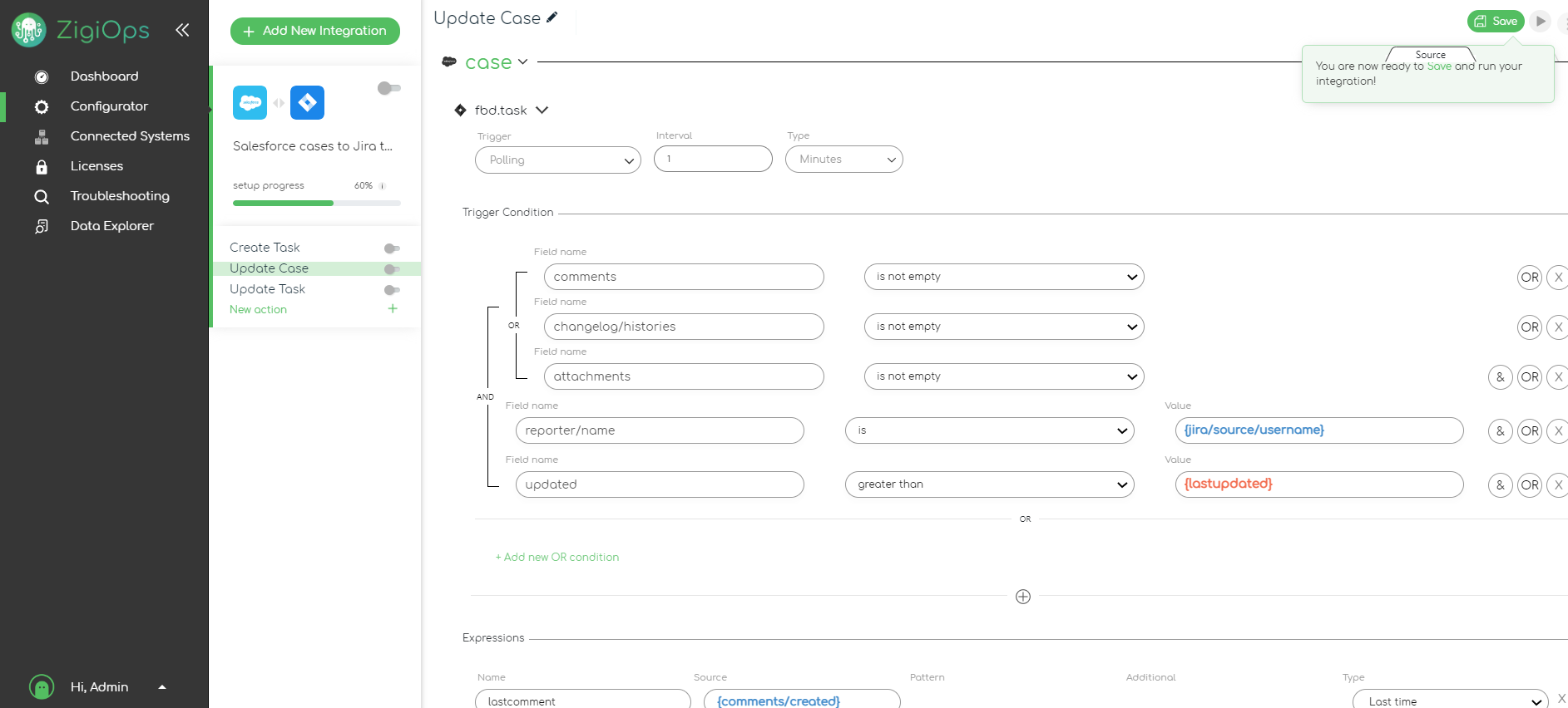ZigiOps-Jira-Salesforce-integration-Updating-Salesforce-case- trigger-conditions-values