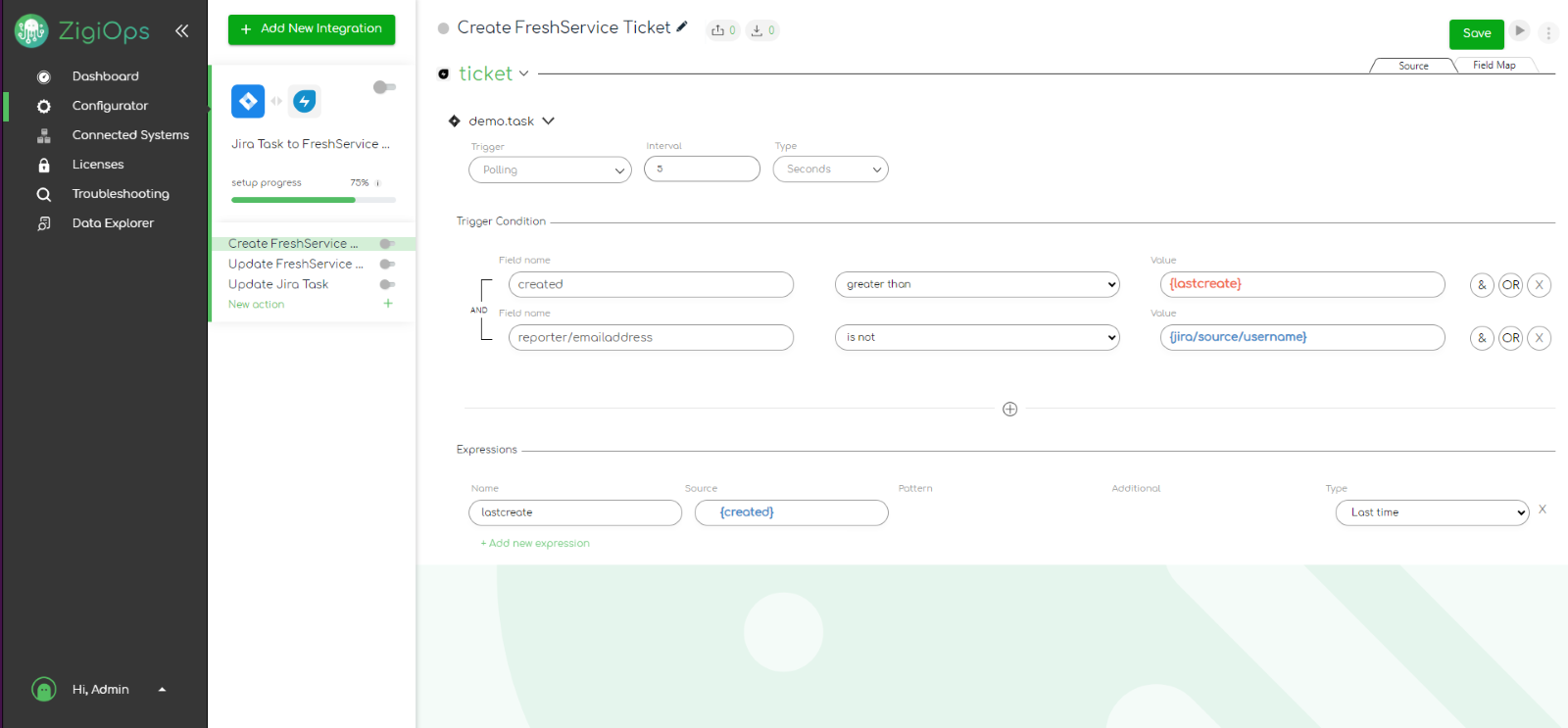Freshservice to Jira integration – Create Freshservice ticket 