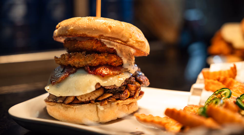 Cookie dough monster burger with fries