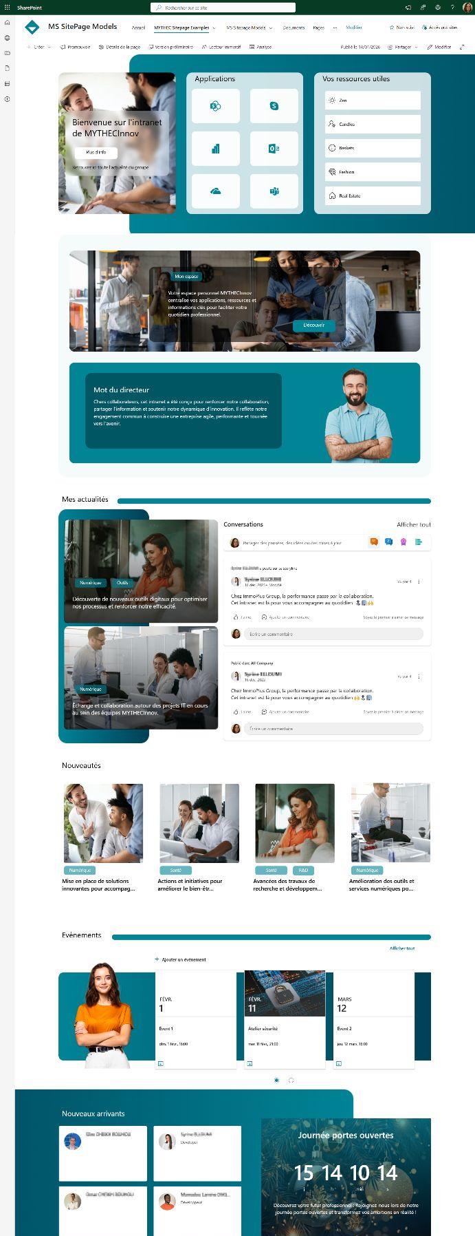 Intranet SharePoint natif — Groupe industriel