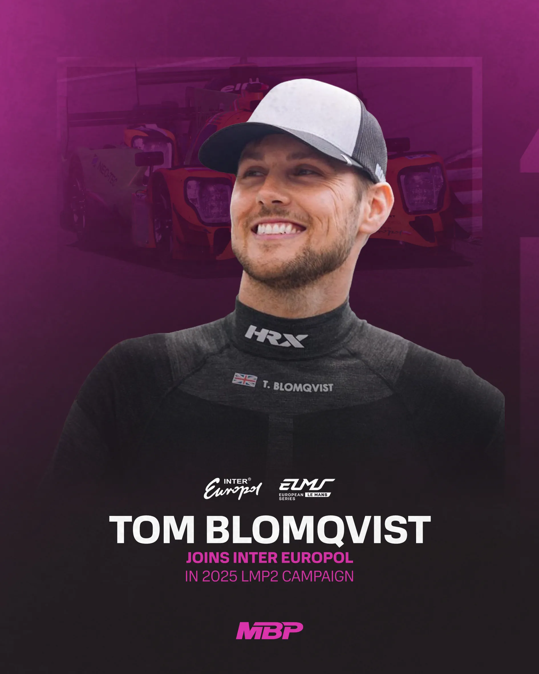Tom Blomqvist Confirmed for 2026 European Le Mans Series with Inter Europol Competition