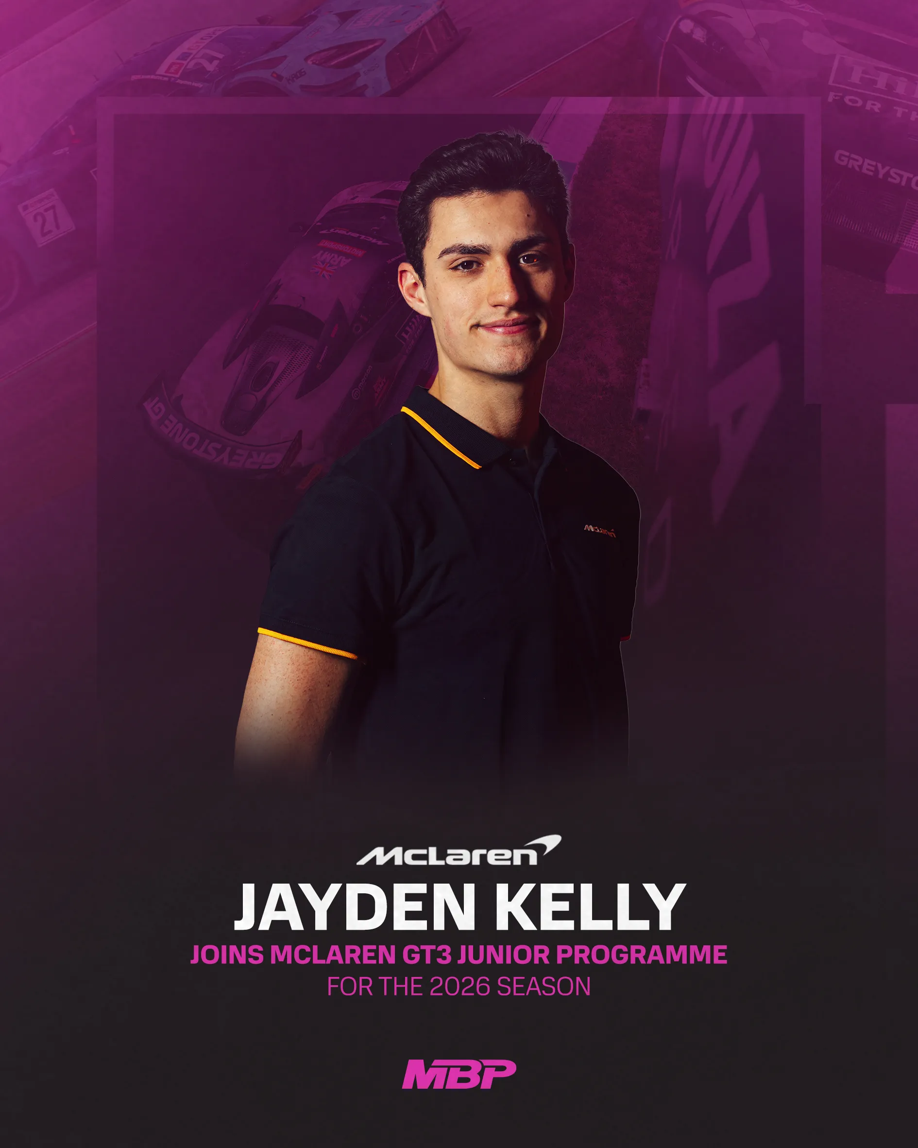 Jayden Kelly announced as McLaren GT3 Junior