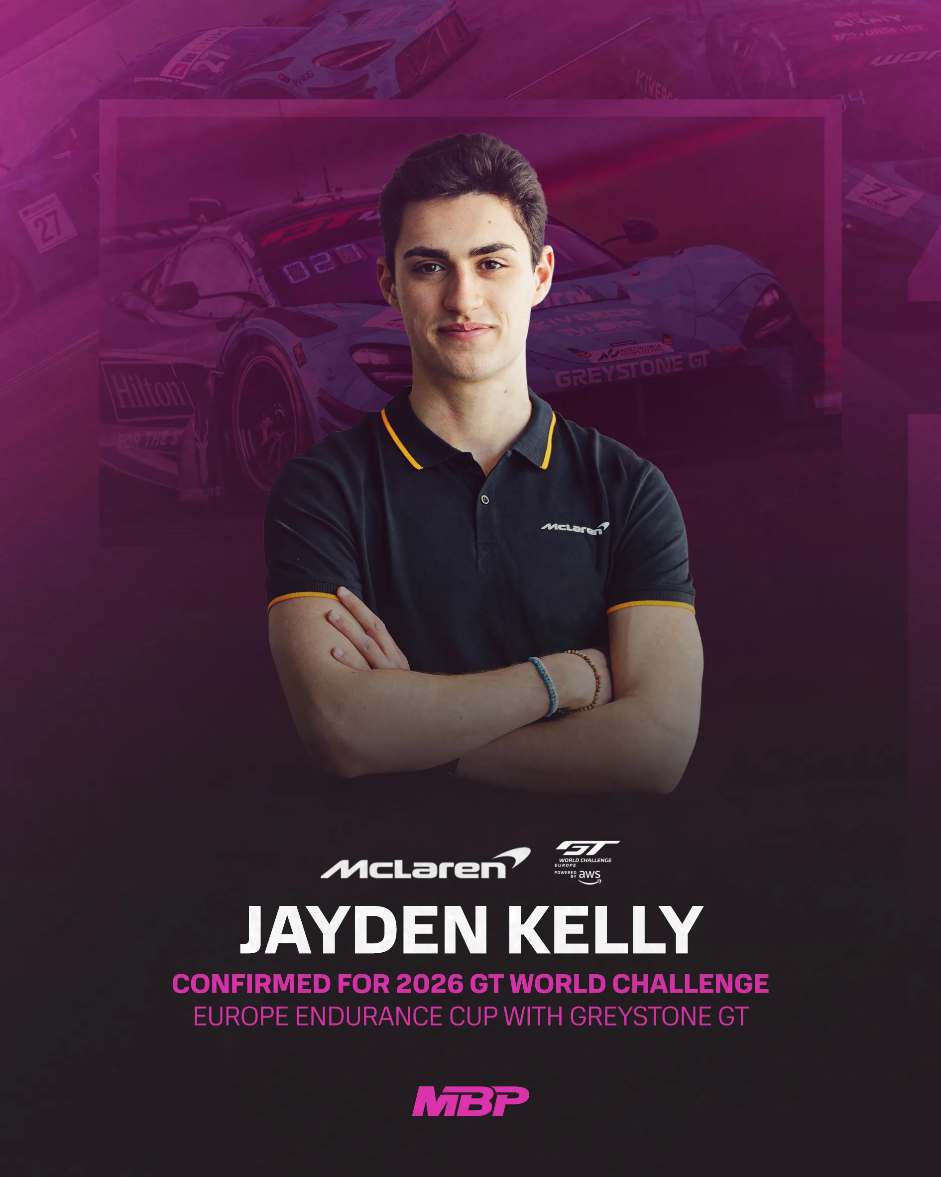 Jayden Kelly Confirmed for 2026 GT World Challenge Europe Endurance Cup with Greystone GT