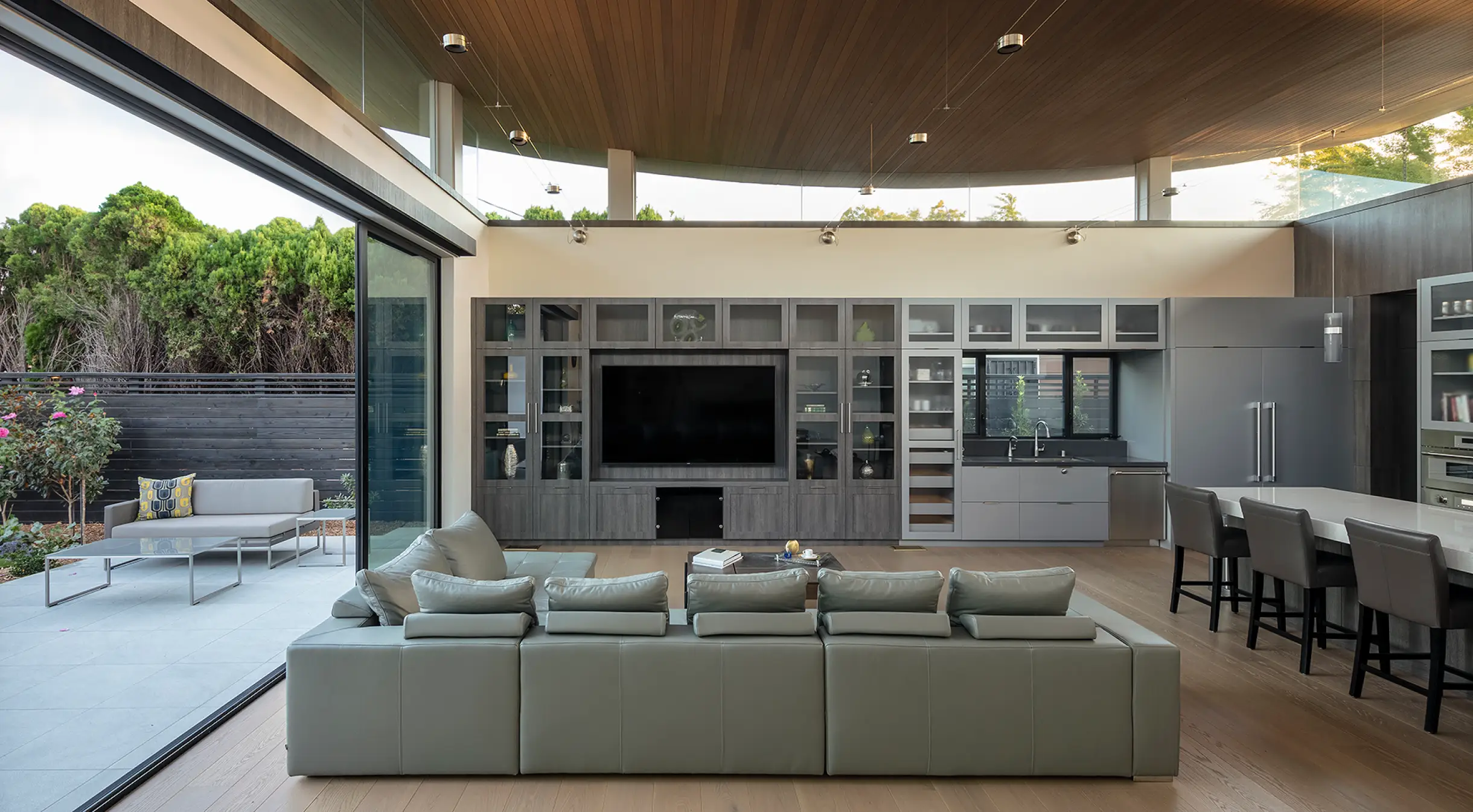 Residential space designed to accommodate integrated AV technology, allowing smart home features to enhance daily living without compromising the home's design.