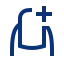 outline of nail with small blue cross