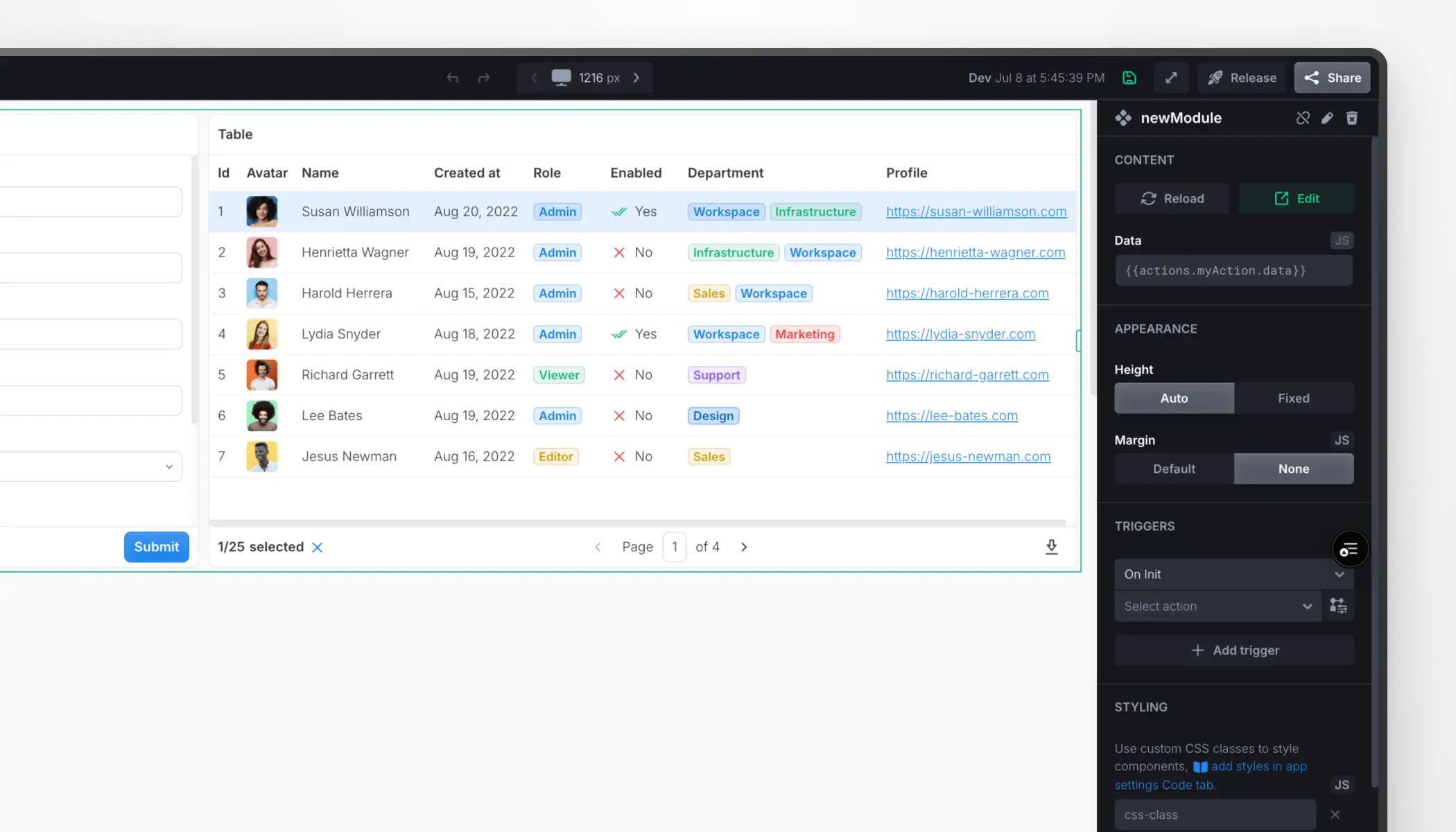 Modules upgrades & the Embedded App component