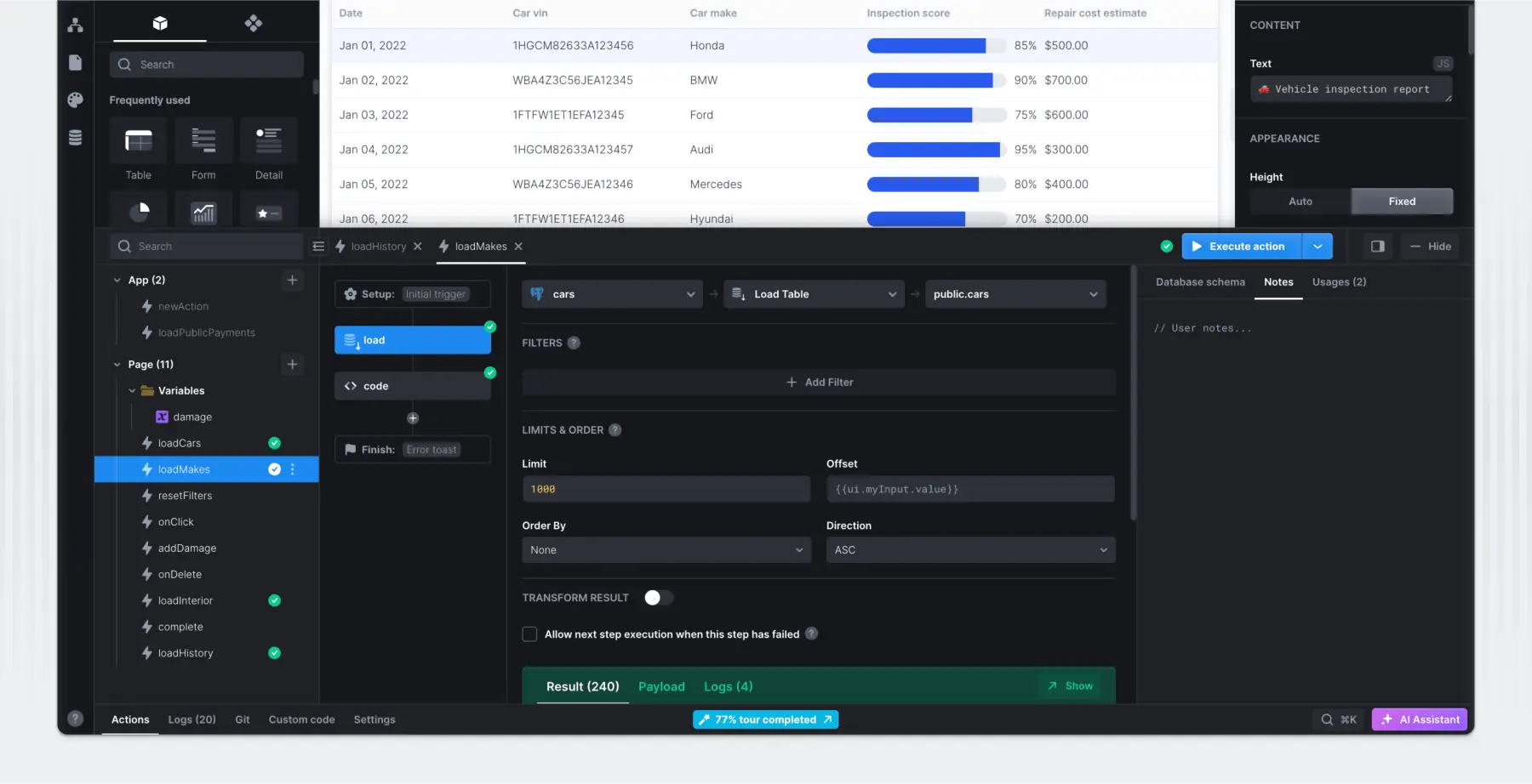 Actions panel updates 💻