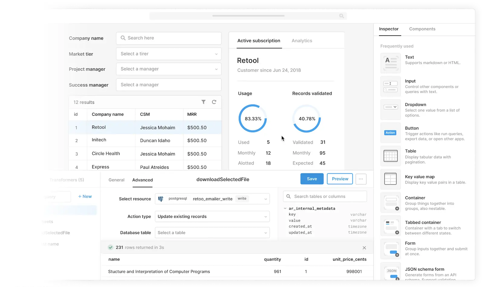 Create a SQL GUI Frontend | Retool