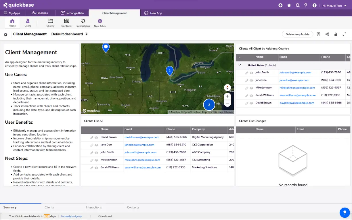 Quickbase, our pick for the best internal app builder for building mini apps with AI