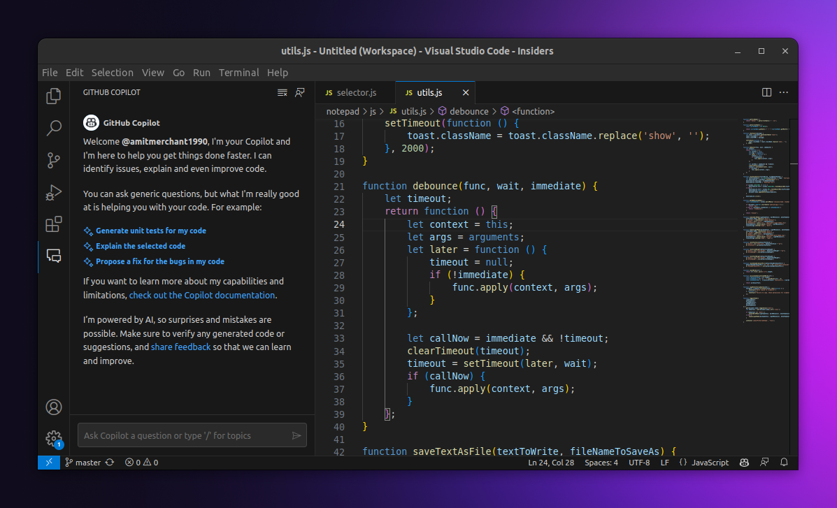 I got access to GitHub Copilot Chat — Amit Merchant — A blog on PHP, JavaScript, and more
