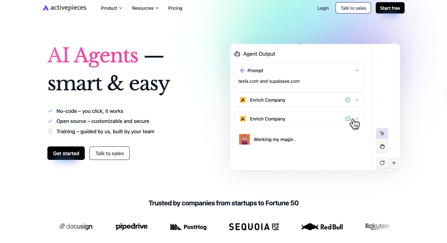 activepieces homepage