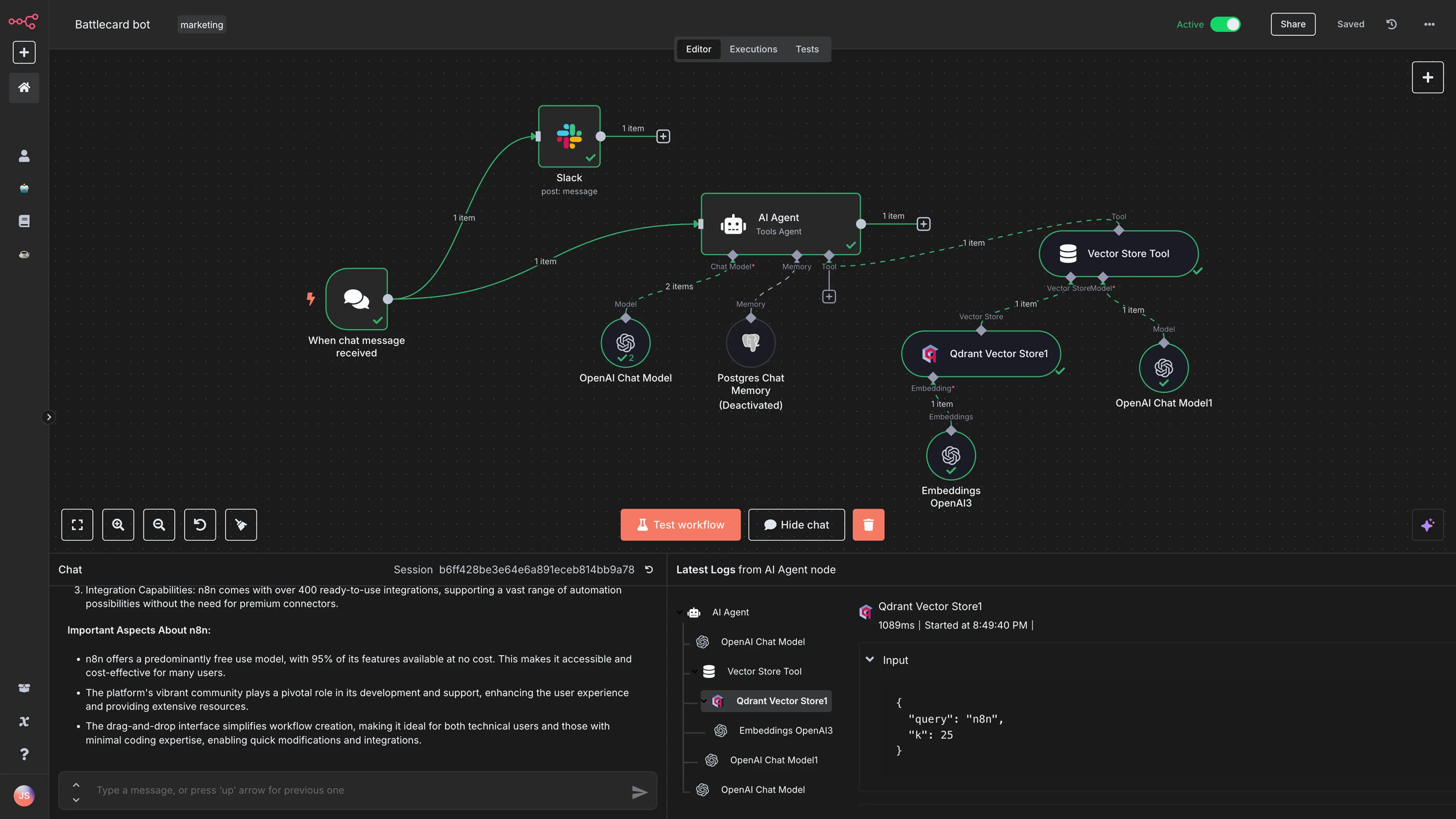 Workflows App Automation Features from n8n.io